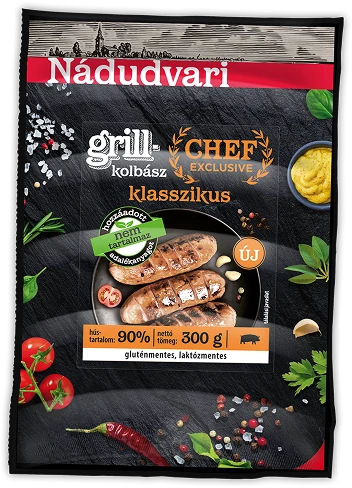 Nádudvari Klasszikus grillkolbász 300g logó